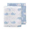 Fresk Pieluszki muślinowe zestaw 2 szt. 70 x 60 cm Wieloryb Blue fog