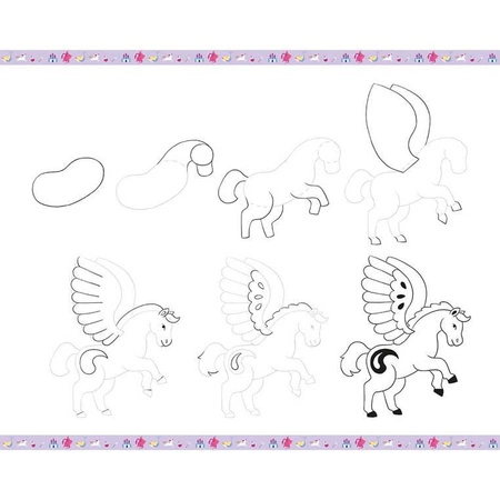 Zestaw kreatywny Rysowanie krok po kroku Fantastyczne stworzenia 20 rysunków 7+, Janod