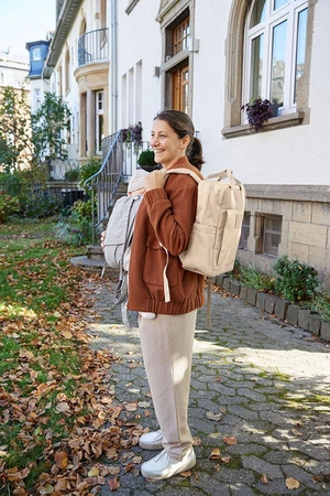 Lassig Green Label Plecak dla mam kwadratowy z akcesoriami Vividal Backpack humus