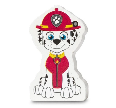 Ciężarówka z przyczepą klocki drewniane Psi Patrol ABC Melissa & Doug 33272 układanka na palikach
