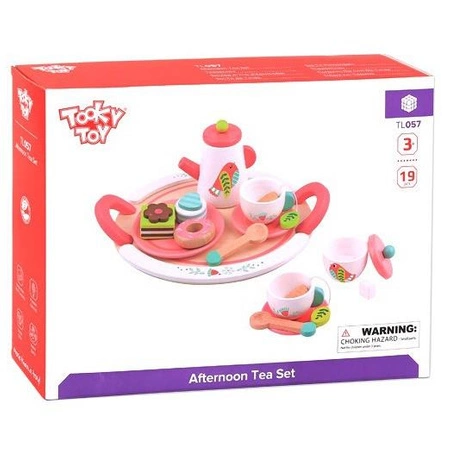 TOOKY TOY Drewniany Zestaw Naczyń Popołudniowa Herbatka