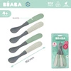 Beaba Zestaw 4 łyżeczek silikonowych 4 m+ Mineral grey/Sage green