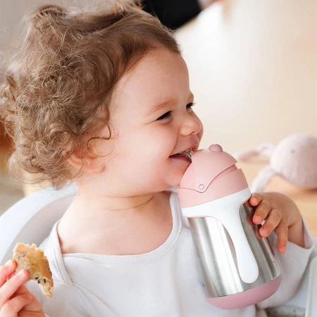 BEABA Bidon niekapek ze słomką termiczny 250 ml Windy Blue