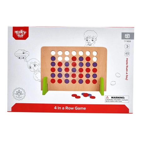 TOOKY TOY Drewniana Gra Logiczna 4 w Linii 45 el.