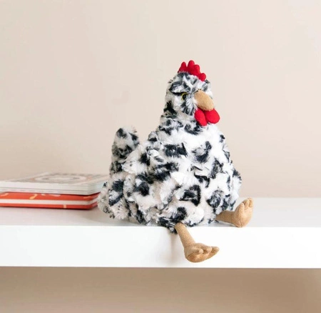 Maskotka dla dziecka czarno-biały kurczak Menley Manhattan Toy 155370