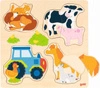 Układanka drewniana Zwierzęta gospodarskie 57430-Goki, puzzle dla dzieci