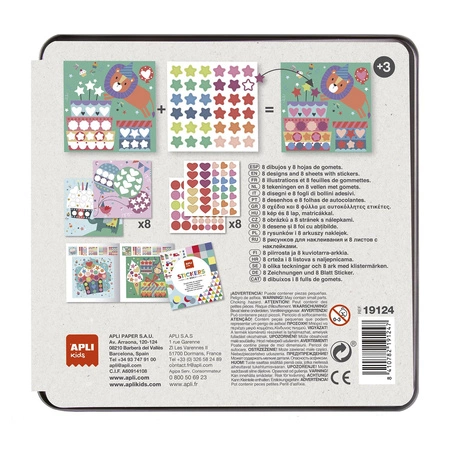 Zestaw kreatywny z naklejkami Apli Kids - Przyjęcie