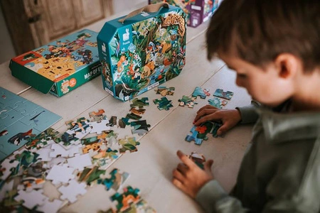 Puzzle w walizce Przygoda w kraju Inków 100 elementów 6+ Made in France, Janod