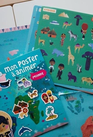 Auzou Mapa świata z naklejkami wielokrotnego użytku 4+ 74486