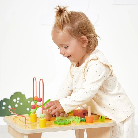 Janod Wielofunkcyjny stolik edukacyjny drewniany Farma 12m+