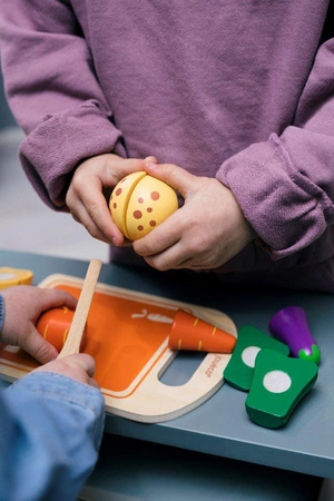 Drewniany zestaw deska z warzywami