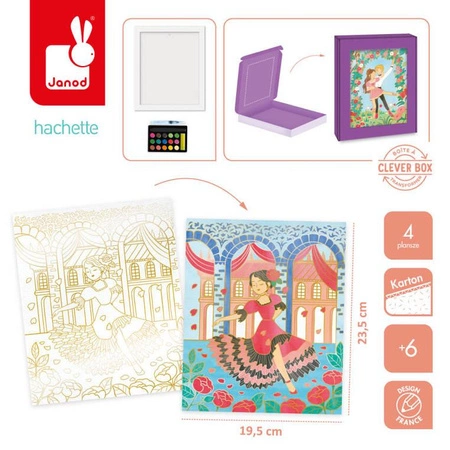 Zestaw kreatywny Złote kontury Tancerki 6+, Janod