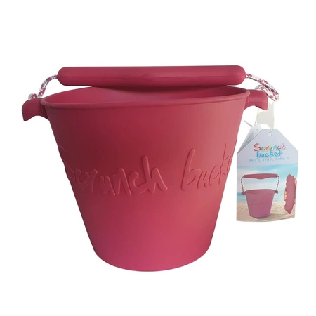 Składane wiaderko do wody i piasku Scrunch Bucket - Wiśniowy