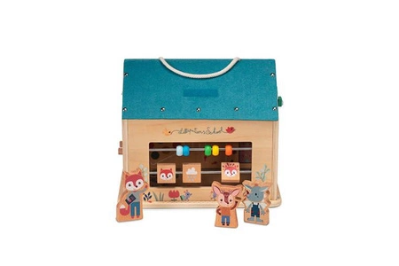 LILLIPUTIENS Drewniana rozkładana Szkoła z 3 figurkami i akcesoriami 3 lata+