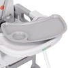 Fotelik krzesełko do karmienia dzieci 3w1 podwójna tacka 5-punktowe pasy szary ECOTOYS