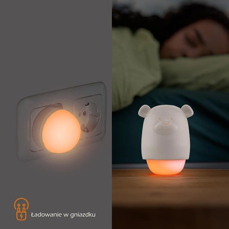 Zazu BENNY Lampka Nocna dla Dzieci do Kontaktu Taupe