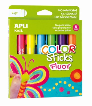 Farby w kredce neonowe Apli Kids - 6 kolorów