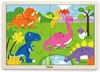 VIGA Drewniane Puzzle Dinozaury 16 elementów