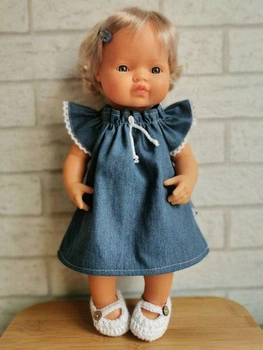 SZYDEŁKOWE BUCIKI BIAŁE DLA LALKI 38CM