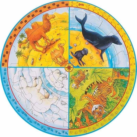 Puzzle Tekturowe Cztery strony świata 57719-Goki, układanki dla dzieci