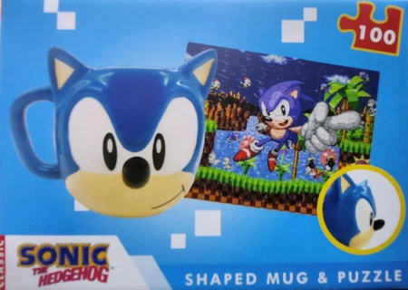 Zestaw prezentowy Sonic the Hedgehog: kubek 3D plus puzzle