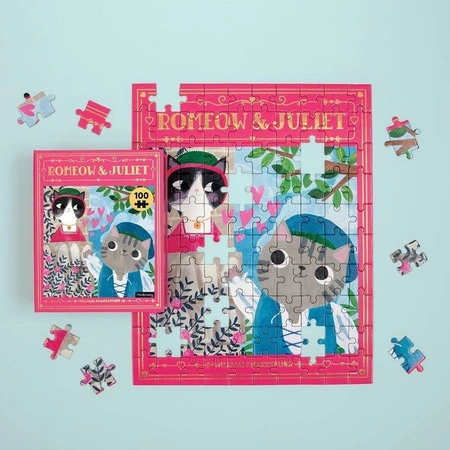 Mudpuppy Puzzle - książka „Romeomiau i Julia” Kotopowieści 100 elementów 6+