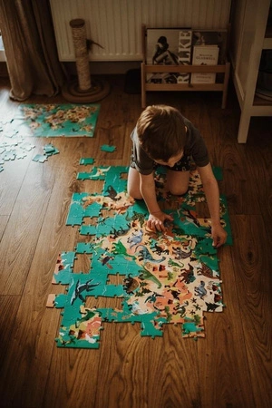 Puzzle edukacyjne z figurkami 3D Dinozaury 200 elementów 6+, Janod