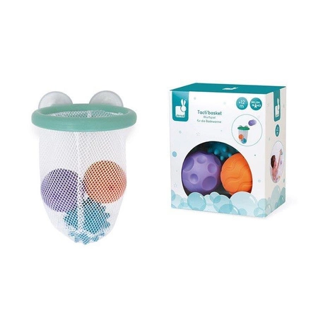 Gra w koszykówkę do kąpieli kosz z przyssawkami z 3 piłkami 12m+, Janod