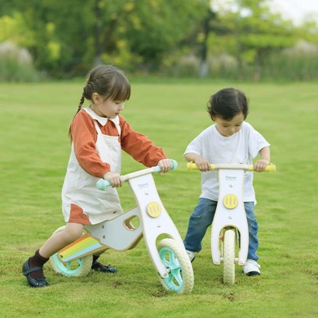 CLASSIC WORLD Drewniany Rowerek Biegowy dla Dzieci Ciche Koła Pomarańczowy