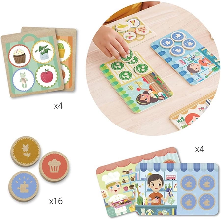 Drewniana gra Apli Kids - Memo Lotto Zakupy