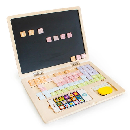 Drewniany laptop edukacyjny tablica magnetyczna Ecotoys