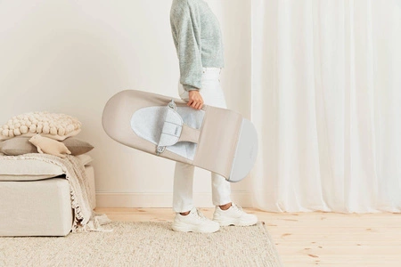 BABYBJORN - leżaczek BALANCE SOFT COTTON/JERSEY - Beż/Szary