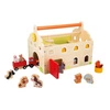 Drewniana farma z otwieranym dachem i figurkami 2+, Janod