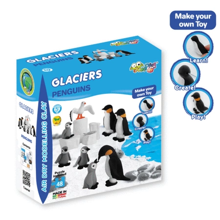 Jumping Clay | Zestaw kreatywny Lodowiec - Pingwiny