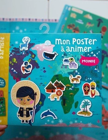 Auzou Mapa świata z naklejkami wielokrotnego użytku 4+ 74486