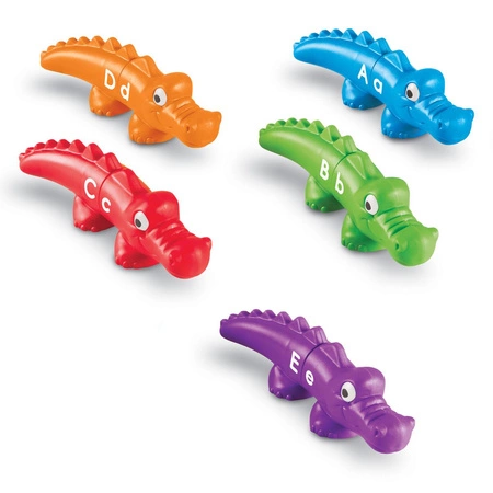 Figurki do nauki liter i poznawania kolorów, Aligatory, Zestaw 13 szt. - Snap & Learn