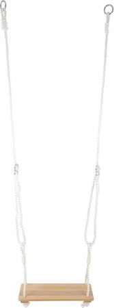 Drewniana huśtawka deska, drążek i koła gimnastyczne 3w1 11908-Small Foot, zabawy w plenerze