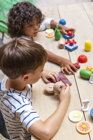Lekkid, drewniane magnetyczne klocki konstrukcyjne- Jedzenie