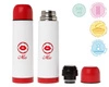 Termos na napoje 500 ml, Mrs, biało-czerwony, Kiokids