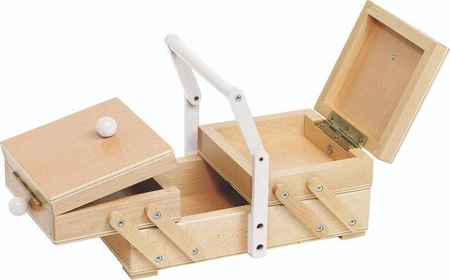 Drewniana skrzynka na przybory do szycia 58145-Goki, przechowywanie