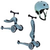 Zestaw SCOOTANDRIDE Highwaykick 1 2w1 Jeździk i hulajnoga 1-5 lat Steel + Kask XXS Steel