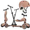 Zestaw SCOOTANDRIDE Highwaykick 1 Push and Go 2w1 Jeździk i hulajnoga z rączką do prowadzenia 1-5 lat Mocha + Kask Rozmiar XXS