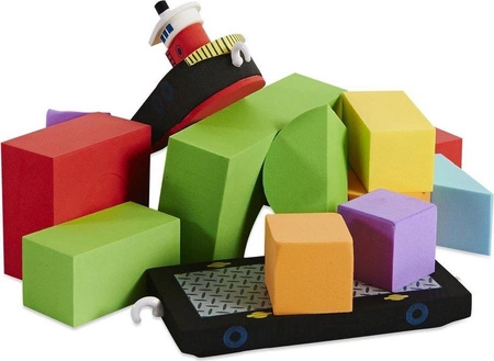 Zabawka do kąpieli BathBlocks - Holownik i barka 16 el.