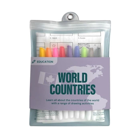 HeyDoodle Duża Mata Silikonowa do Kolorowania - Mapa Świata