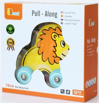 Viga drewniany lew do ciągnięcia Na sznurku