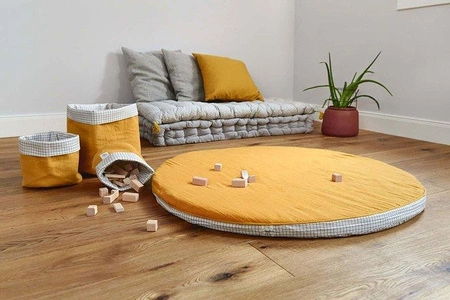 Lassig Muślinowe kosze do przechowywania 3 sztuki Cozy Home musztardowe