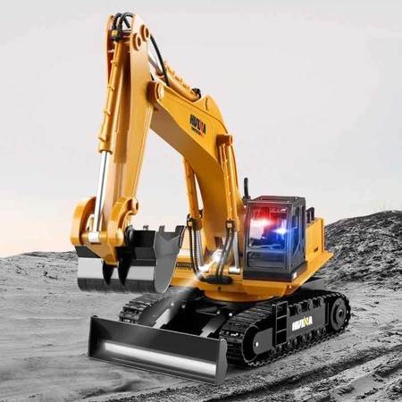 WOOPIE Koparka Zdalnie Sterowana Gąsienica Spychacz Pilot Światło Dźwięk + Akc.