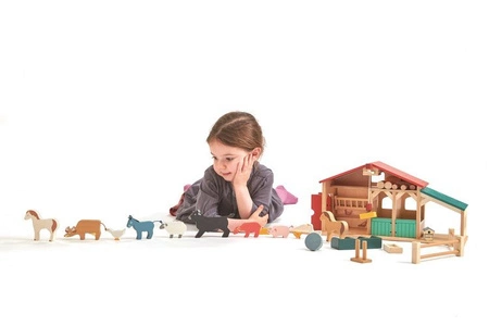 Drewniane figurki do zabawy - farma z zwierzątkami, Tender Leaf Toys