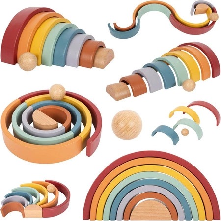 Tęcza motoryczna układanka drewniane klocki dla dzieci kolekcja Safari 12318 Small Foot