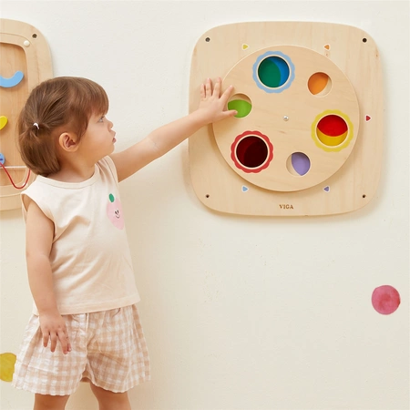 VIGA Drewniana Tablica Manipulacyjna Sensoryczna Mieszanie Kolorów
